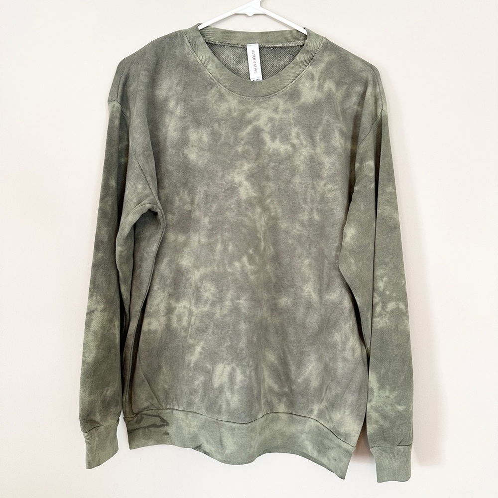 Alternative Apparel Olive Tie Dye Sweatshirt – Size Small